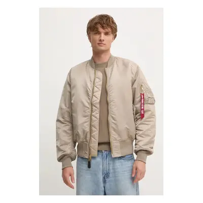 Bomber bunda Alpha Industries béžová barva, zimní