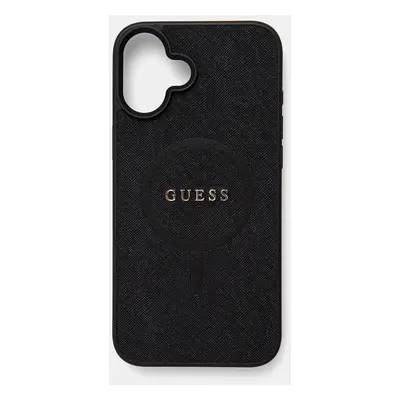 Obal na telefon Guess iPhone 16 Plus 6.7 černá barva, GUHMP16MPSAHMCK