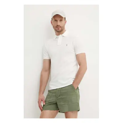 Bavlněné polo tričko Polo Ralph Lauren béžová barva, 710536856