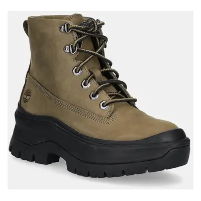 Kožené boty Timberland Roxie Lane dámské, zelená barva, na platformě, lehce zateplené, TB0A295JE