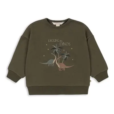 Dětská mikina Konges Sløjd LOU SWEATSHIRT OCS zelená barva, vzorovaná, KS101568