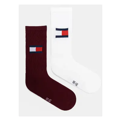 Ponožky Tommy Hilfiger 2-pack vínová barva