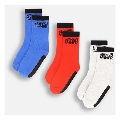 Dětské ponožky Coccodrillo 3-pack šedá barva, BASIC SOCKS