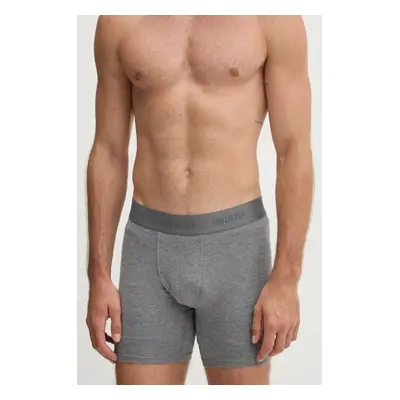 Boxerky Hollister Co. 3-pack pánské, šedá barva, KI314-4021