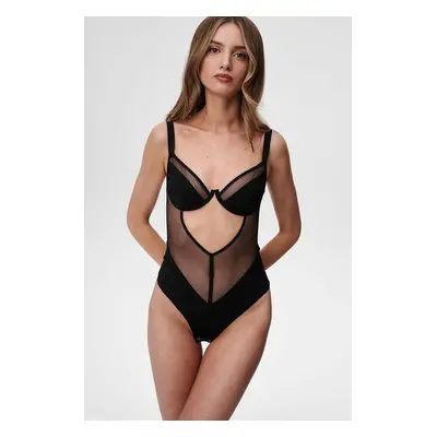 Body Undress Code Remember Me Bodysuit Thong dámské, černá barva, 575