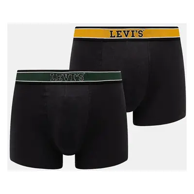 Boxerky Levi's 2-pack pánské, černá barva, 37149-1017