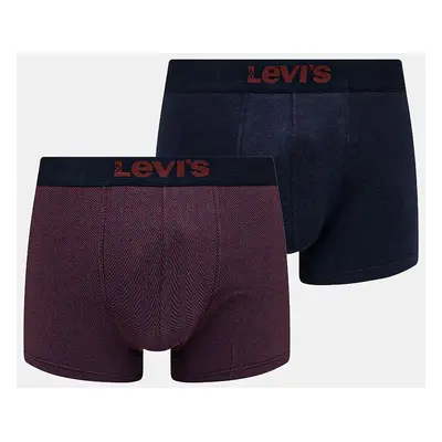 Boxerky Levi's 2-pack pánské, tmavomodrá barva, 37149-1028