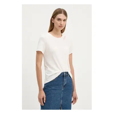 Bavlněné tričko G-Star Raw béžová barva, D25053-A870