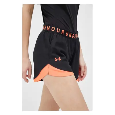 Tréninkové šortky Under Armour Play Up 3.0 černá barva, s potiskem, medium waist, 1344552