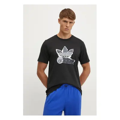 Tričko adidas Originals černá barva, s potiskem, IZ2588