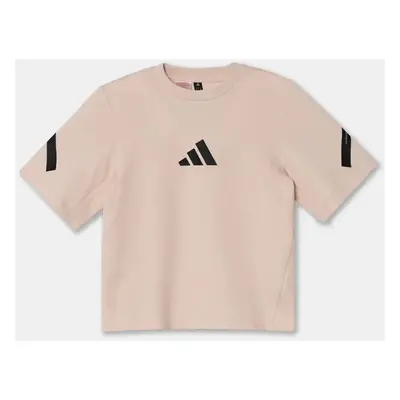 Dětské tričko adidas J ZNE TEE růžová barva, JF2846