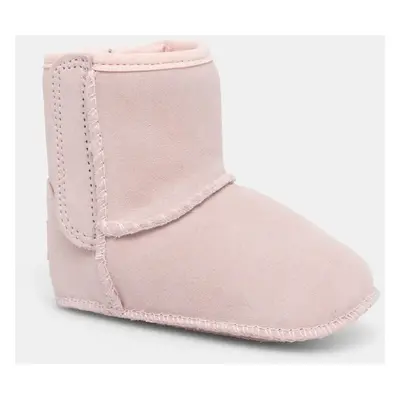 Kojenecké semišové boty UGG BABY CLASSIC AND LOVEY růžová barva, 1157707I