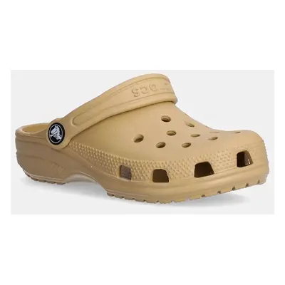 Dětské pantofle Crocs CLASSIC CLOG béžová barva, 206991