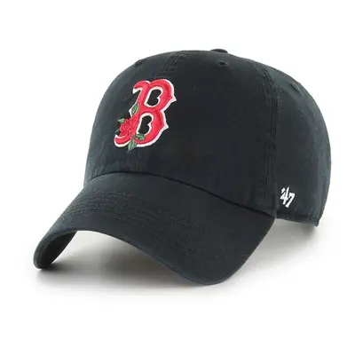 Bavlněná baseballová čepice 47 brand MLB Boston Red Sox černá barva, s aplikací, B-THRNC02GWS-BK