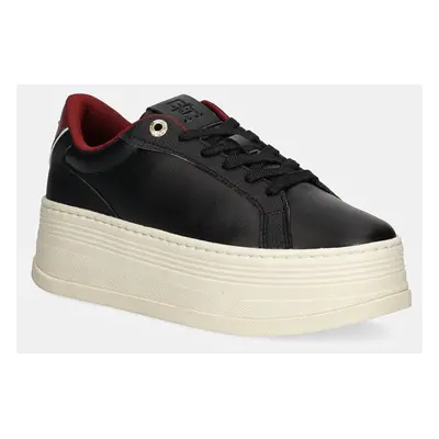 Sneakers boty Tommy Hilfiger TH PLATFORM SNEAKER TRIANGLE černá barva, FW0FW08115