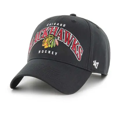 Kšiltovka 47 brand NHL Chicago Blackhawks černá barva, s aplikací, H-BRDFL04CTP-BK