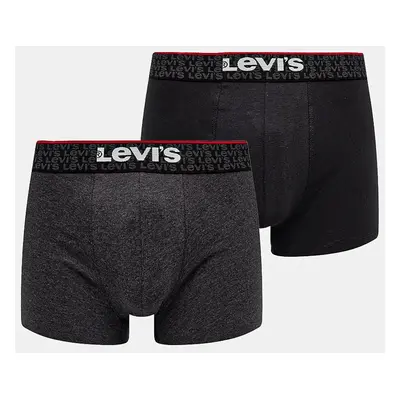 Boxerky Levi's 2-pack pánské, šedá barva, 37149-1013