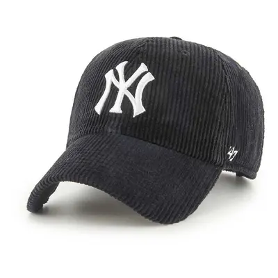 Manšestrová kšiltovka 47 brand MLB New York Yankees černá barva, s aplikací, B-THCKC17EWS-BK