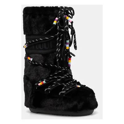 Sněhule Moon Boot MB ICON FAUX FUR BEADS černá barva, 80D1408990 N001