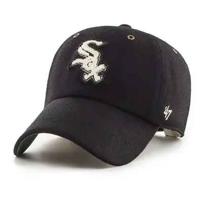 Vlněná kšiltovka 47 brand MLB Chicago White Sox černá barva, s aplikací, B-PNTCU06WIS-BK