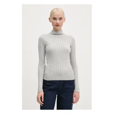 Svetr Pepe Jeans IZABEL TURTLENECK dámský, šedá barva, PL702224