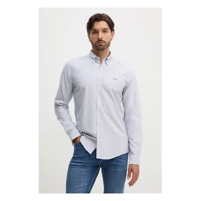 Bavlněná košile BOSS slim, s límečkem button-down, 50520275