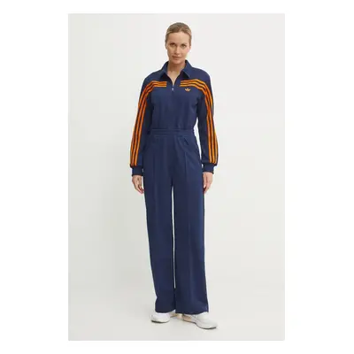 Overal adidas Originals Jumpsuit tmavomodrá barva, s límečkem, JN8312