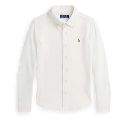 Dětská bavlněná košile Polo Ralph Lauren bílá barva, 323952434003