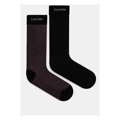 Ponožky Calvin Klein 2-pack pánské, černá barva, 701230620