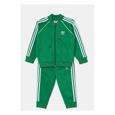 Dětská tepláková souprava adidas Originals SST TRACKSUIT zelená barva, IX5176