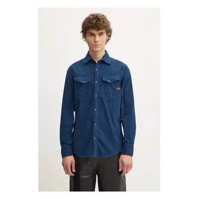 Košile G-Star Raw pánská, modrá barva, slim, s klasickým límcem, D25223-C436