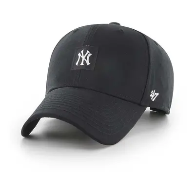 Bavlněná baseballová čepice 47brand MLB New York Yankees černá barva, s aplikací, B-CMPSP17GWP-B