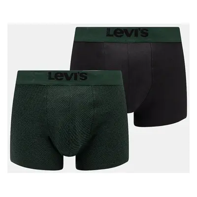 Boxerky Levi's 2-pack pánské, zelená barva, 37149-1023