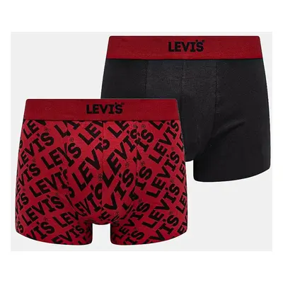 Boxerky Levi's 2-pack pánské, červená barva, 37149-1012