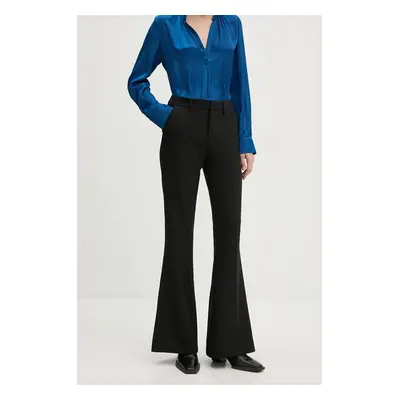 Kalhoty ZADIG&VOLTAIRE dámské, černá barva, zvony, high waist, WWPA00816