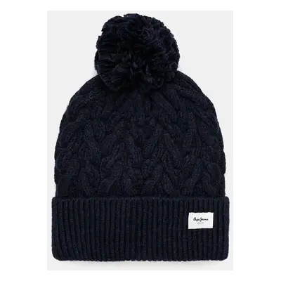 Čepice Pepe Jeans WALLIS HAT tmavomodrá barva, z husté pleteniny, PL040353