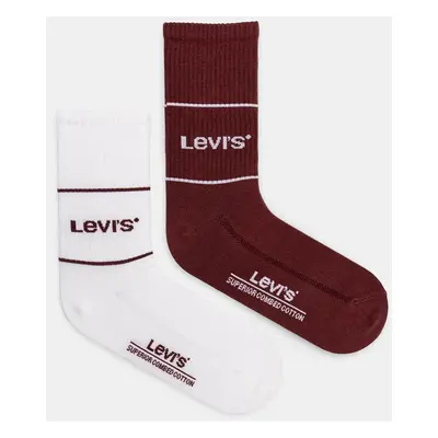 Ponožky Levi's 2-pack bílá barva, 37157-1121