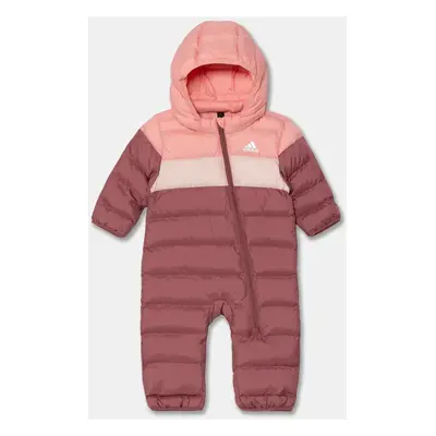 Dětský overal adidas I SNOWSUIT růžová barva, IX3248