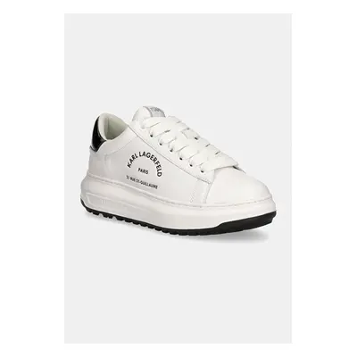 Kožené sneakers boty Karl Lagerfeld KAPRI bílá barva, KL57538