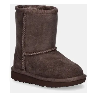 Dětské semišové sněhule UGG T CLASSIC II hnědá barva