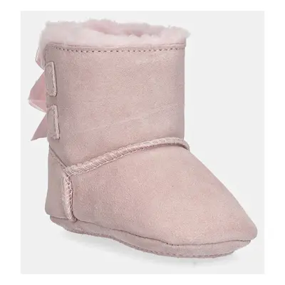 Kojenecké semišové boty UGG BABY BAILEY BOW růžová barva, 1157692I