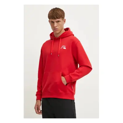 Mikina Quiksilver Dna Bubble Logo Hoodie pánská, červená barva, s kapucí, s potiskem, AQYFT03372