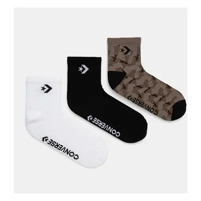 Ponožky Converse 3-pack pánské, bílá barva, E1302A-3010