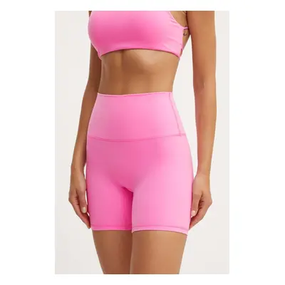 Šortky na jógu JOYINME Movement růžová barva, high waist