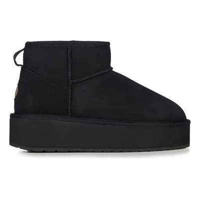 Semišové sněhule Emu Australia Stinger Micro Flatform černá barva, W13082.BLAK