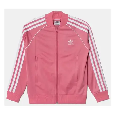 Dětská mikina adidas Originals SST TRACK TOP růžová barva, s aplikací, IY7451