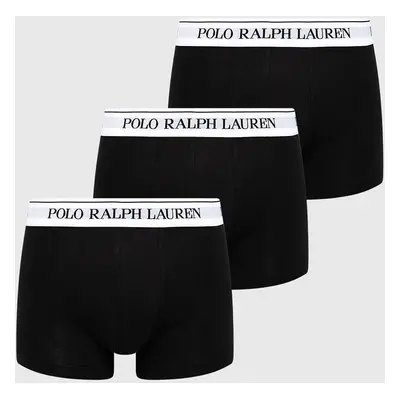 Boxerky Polo Ralph Lauren (3-pack) pánské, černá barva, 714830299008