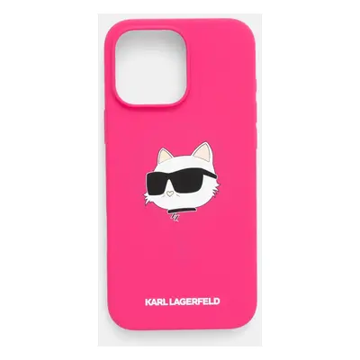 Obal na telefon Karl Lagerfeld iPhone 16 Pro Max 6.9 růžová barva, KLHMP16XSCHPPLF