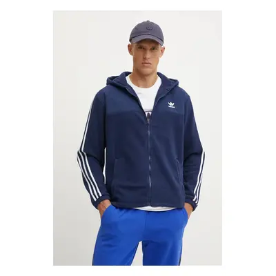 Mikina adidas Originals pánská, modrá barva, s kapucí, s aplikací, IZ2486