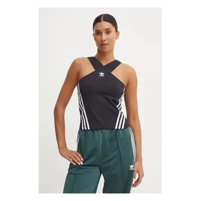 Halenka adidas Originals Tank dámská, černá barva, vzorovaná, JM9258